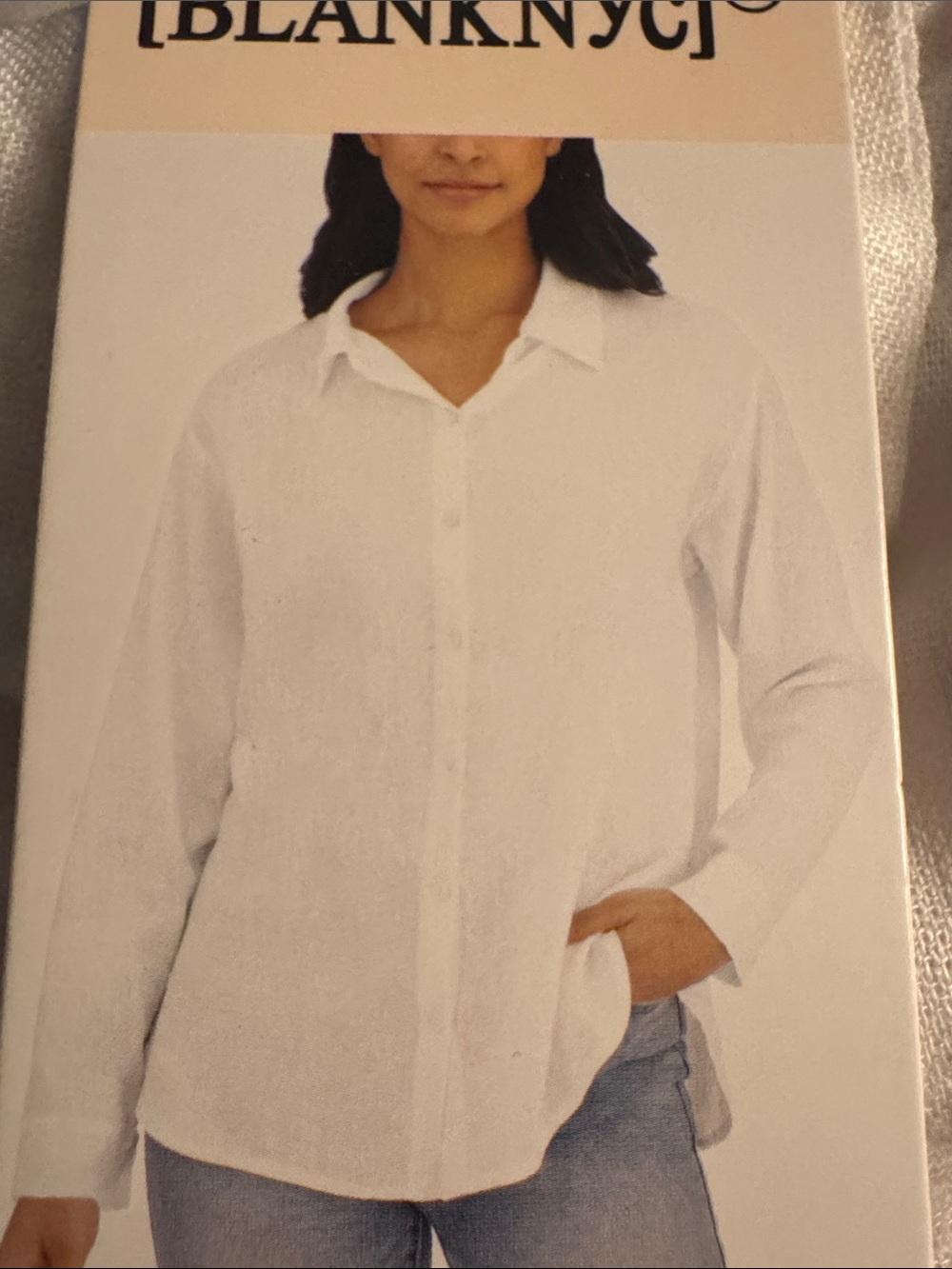 Blank NYC Classic White Button-Down Shirt